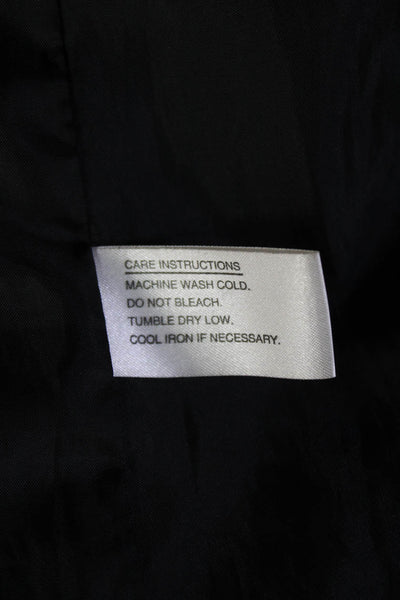 Gallery Womens Overcoat Black Collared Button 100% Polyester Long Sleeve Size M