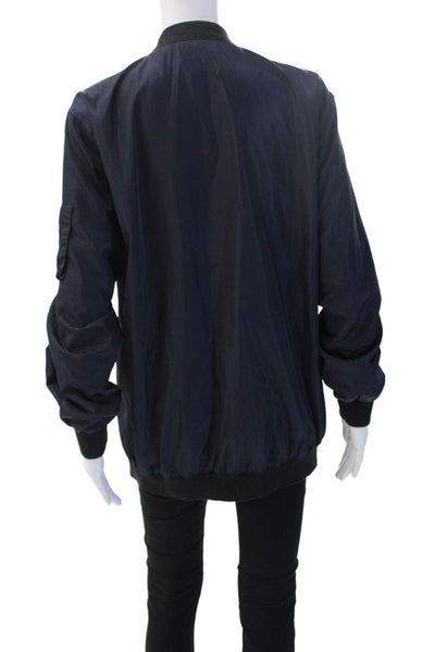 Nude Unisex Bomber Jacket Dark Blue Polyester Size M