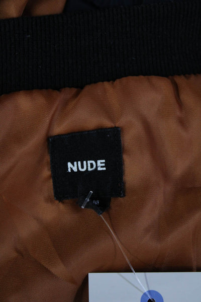 Nude Unisex Bomber Jacket Dark Blue Polyester Size M