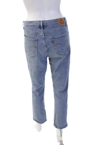 Levis Men Cropped Straight Jeans Light Blue Mid Rise Size 30