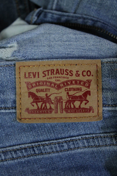 Levis Men Cropped Straight Jeans Light Blue Mid Rise Size 30