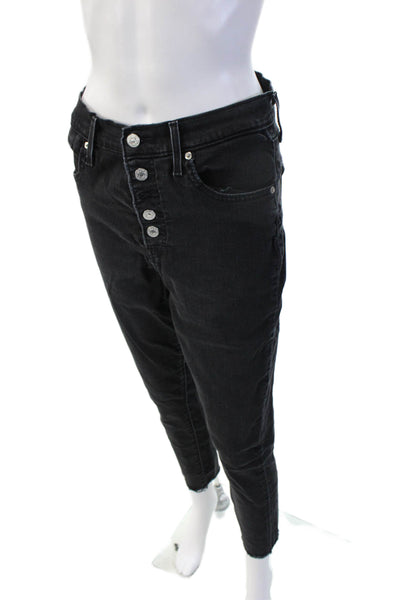 Levis Womens Ankle Skinny Mid Rise Jeans Black Size 31