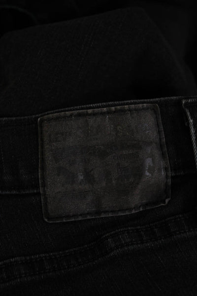 Levis Womens Ankle Skinny Mid Rise Jeans Black Size 31