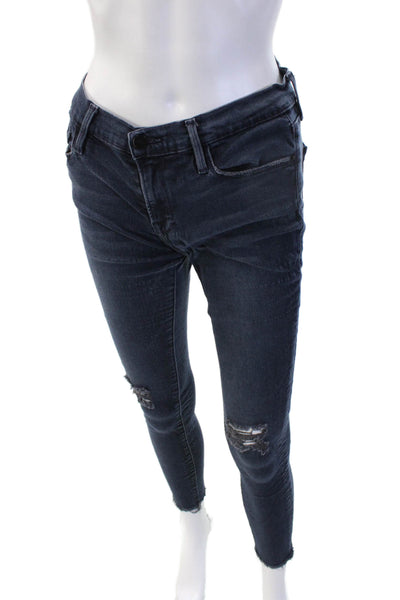 Frame Denim Unisex Skinny Wide-Leg Jeans Dark Blue Size 28