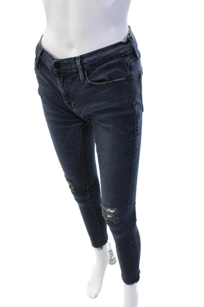 Frame Denim Unisex Skinny Wide-Leg Jeans Dark Blue Size 28