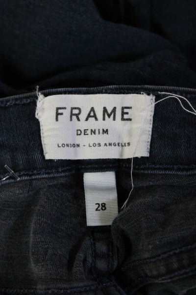 Frame Denim Unisex Skinny Wide-Leg Jeans Dark Blue Size 28