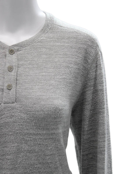 Velvet by Graham & Spencer Womens Gray Basic Button Up Long Sleeve Top Size M