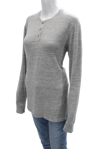 Velvet by Graham & Spencer Womens Gray Basic Button Up Long Sleeve Top Size M