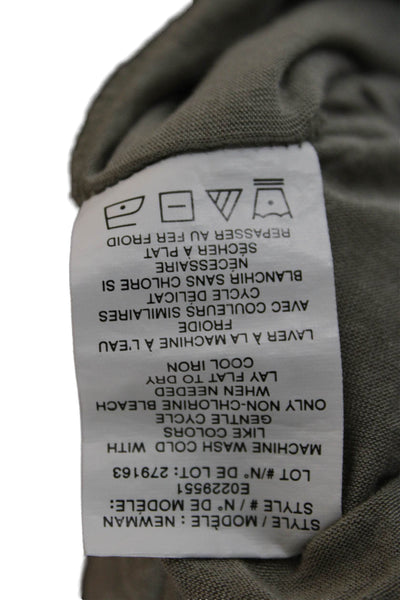 Theory Women Basic Gray Modal Short Sleeve Round Neck T-Shirt Army Size M
