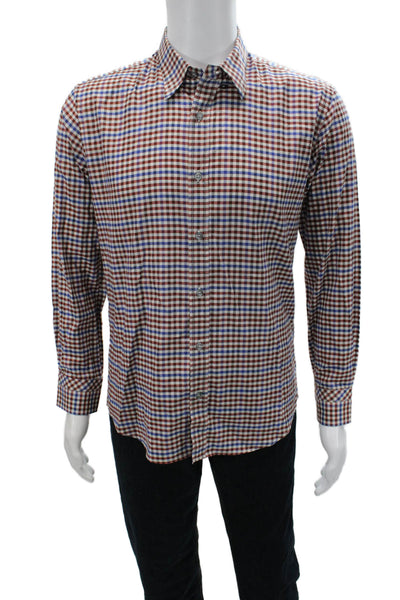 Paul Smith Men's Collared Long Sleeves Button Down Shirt Plaid Size 16