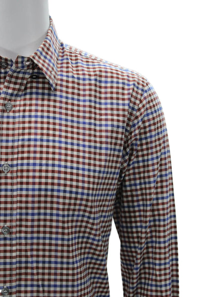 Paul Smith Men's Collared Long Sleeves Button Down Shirt Plaid Size 16