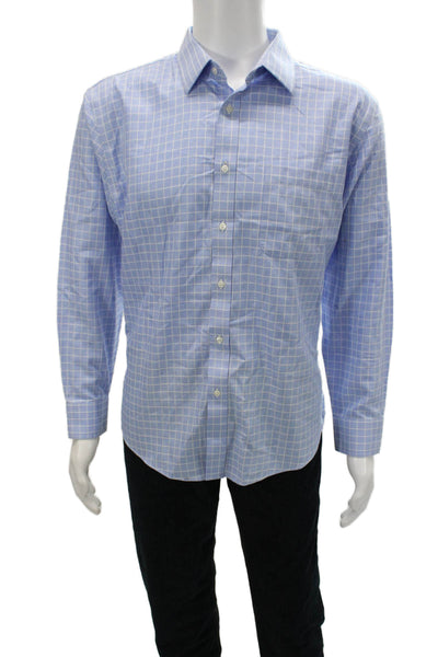 Nordstrom Men's Long Sleeves Casual Button Down Shirt Blue Striped Size 16