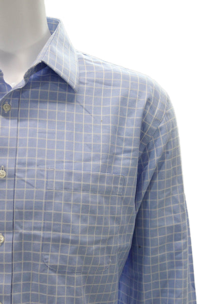 Nordstrom Men's Long Sleeves Casual Button Down Shirt Blue Striped Size 16