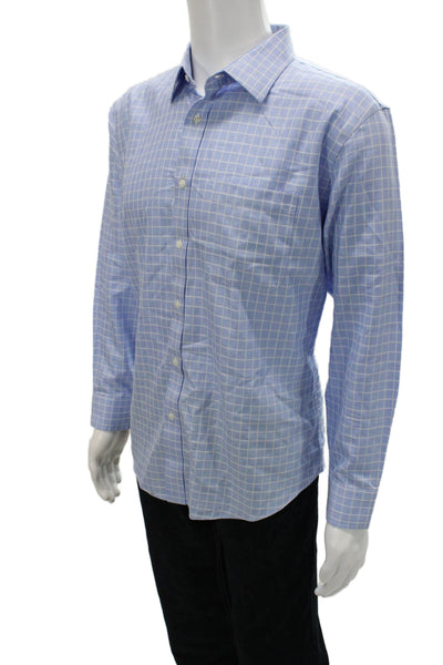 Nordstrom Men's Long Sleeves Casual Button Down Shirt Blue Striped Size 16