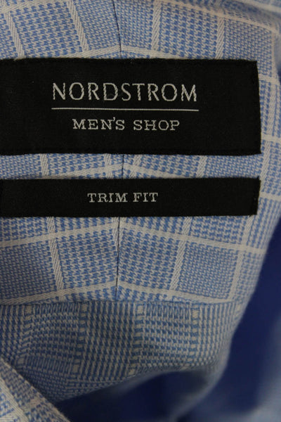 Nordstrom Men's Long Sleeves Casual Button Down Shirt Blue Striped Size 16