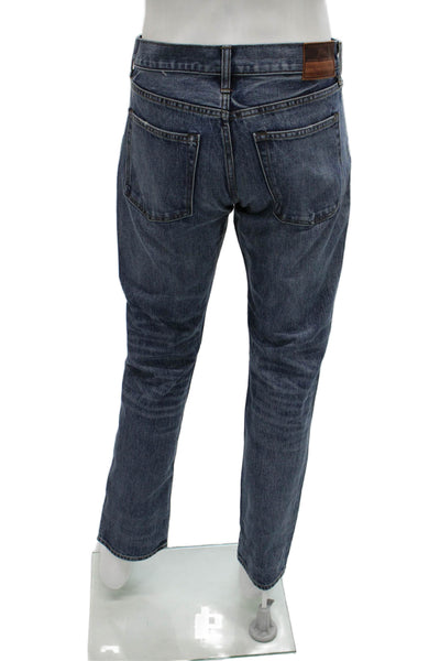 J Crew Mens Dark Blue Straight Jeans Button Fly Cotton Size 32