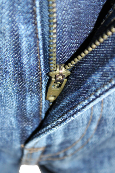 J Crew Mens Dark Blue Straight Jeans Button Fly Cotton Size 32