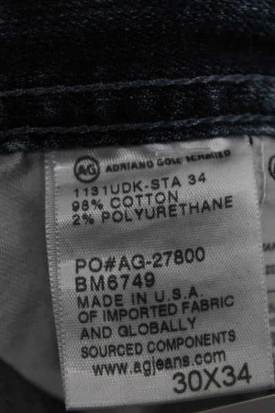 AG Mens Straight Dark Blue Jeans Size 30