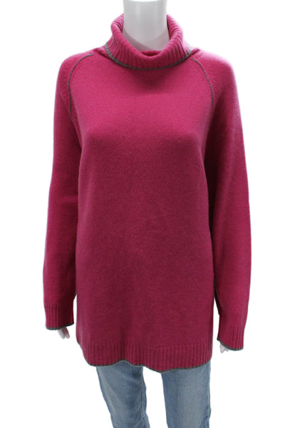 Kinross Cashmere Unisex Pink 100% Cashmere Turtleneck Pullover Sweater Size 1