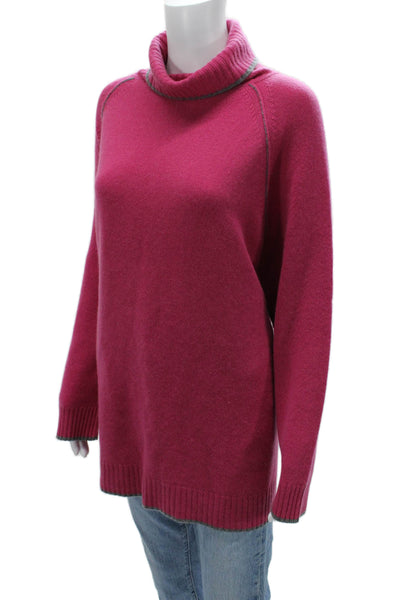 Kinross Cashmere Unisex Pink 100% Cashmere Turtleneck Pullover Sweater Size 1