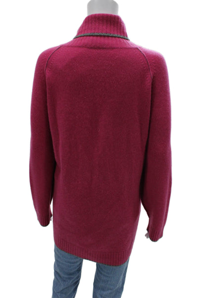 Kinross Cashmere Unisex Pink 100% Cashmere Turtleneck Pullover Sweater Size 1