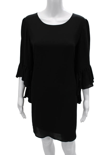 Joseph Ribkoff Women Black Solid Shift Dress 3/4 Sleeve Round Neck Size 10