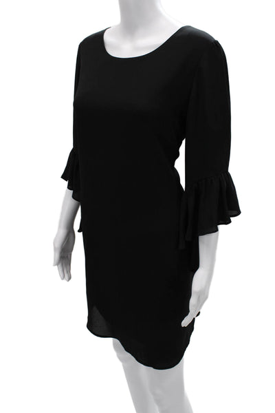 Joseph Ribkoff Women Black Solid Shift Dress 3/4 Sleeve Round Neck Size 10
