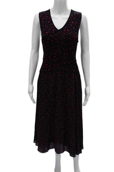 Sachin & Babi Womens Fit & Flare Dress Black Polka Dot Sleeveless Size 10