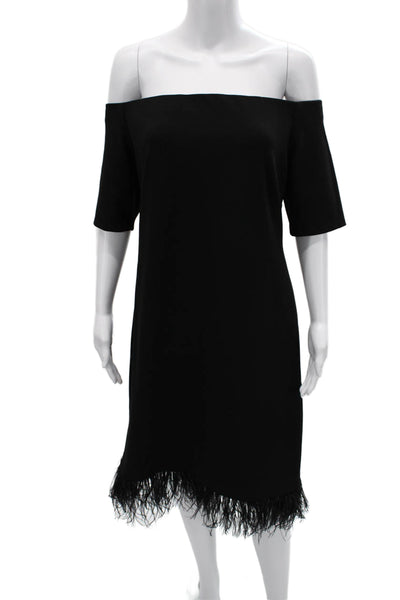Vince Camuto Women Shift Dress Black Short Sleeve Viscose Blend Size L