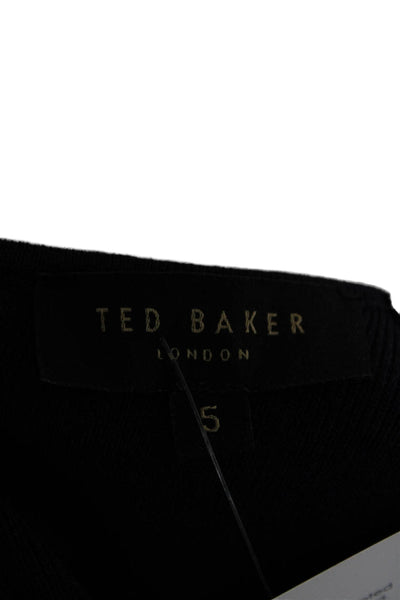 Ted Baker Womens Fit & Flare Striped Dark Blue Sleeveless Long Dress Size 5