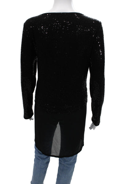 Joseph Ribkoff Womens Tunic Blouse Black Long Sleeve Round Neck Size 10