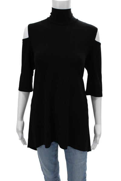 Joseph Ribkoff Women Black Modal Mock Neck 3/4 Sleeve Tunic Size 10