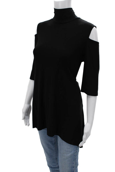 Joseph Ribkoff Women Black Modal Mock Neck 3/4 Sleeve Tunic Size 10