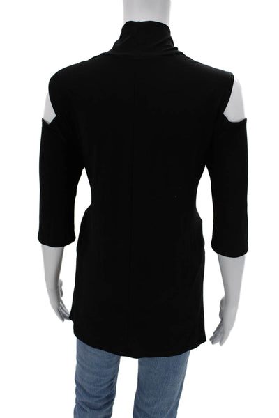 Joseph Ribkoff Women Black Modal Mock Neck 3/4 Sleeve Tunic Size 10