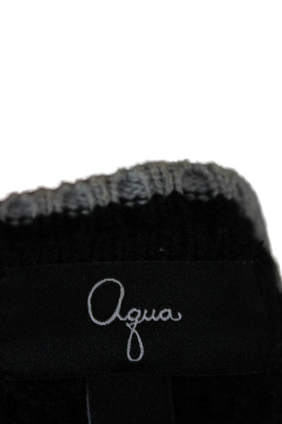 Aqua Unisex Black 90s Acrylic Cardigan Round Neck Button 3/4 Sleeve Size M