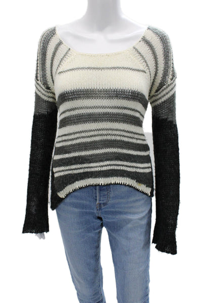 Gab kate Unisex Pullover Sweater Beige Striped Acrylic Long Sleeve Size S