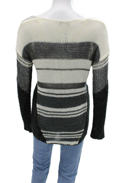 Gab kate Unisex Pullover Sweater Beige Striped Acrylic Long Sleeve Size S