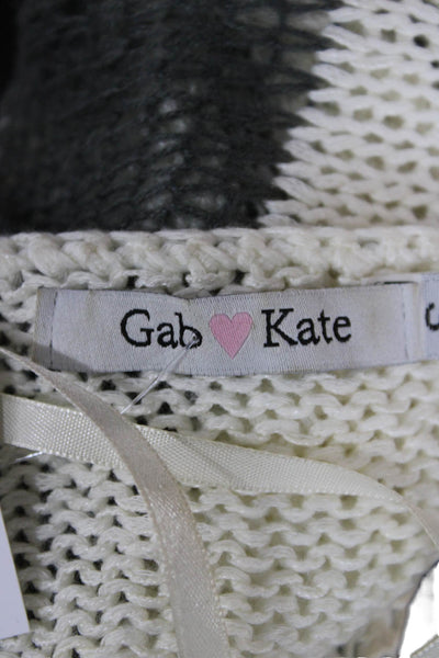Gab kate Unisex Pullover Sweater Beige Striped Acrylic Long Sleeve Size S