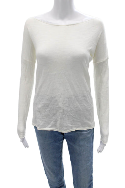 360 Sweater Women White Cotton Bird Graphic Longsleeve T-Shirt Size XS