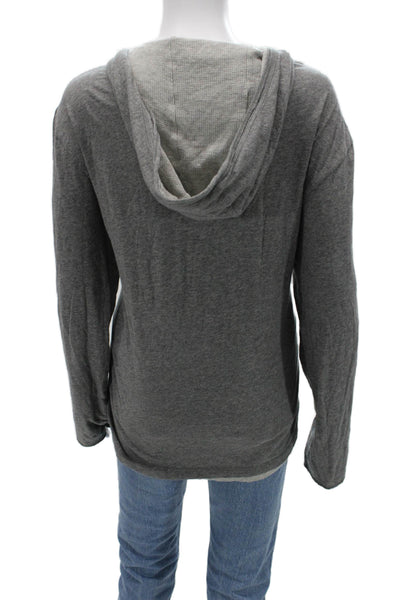 RLX Ralph Lauren Unisex Gray Pima Cotton Henley Hoodie Long Sleeve Size M