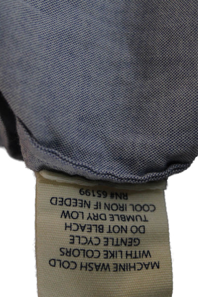 PJK Patterson J Kincaid Women Gray Cotton Collared Button-Up Long Sleeve Size S