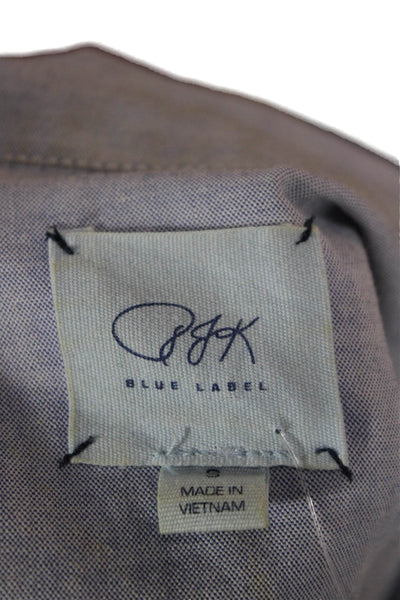 PJK Patterson J Kincaid Women Gray Cotton Collared Button-Up Long Sleeve Size S