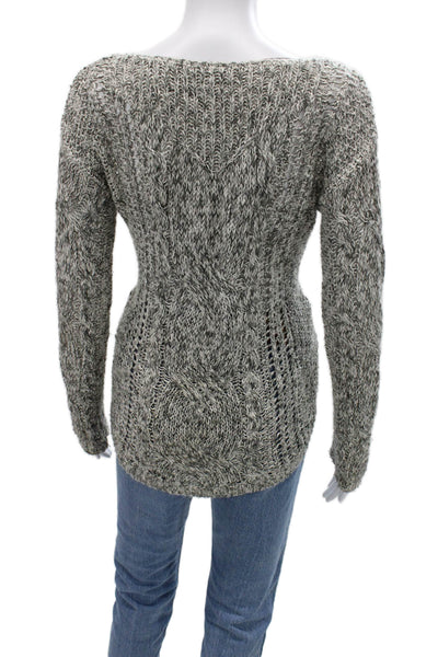 Free People Unisex Boho Gray Pullover Sweater Long Sleeve Round Neck Size S