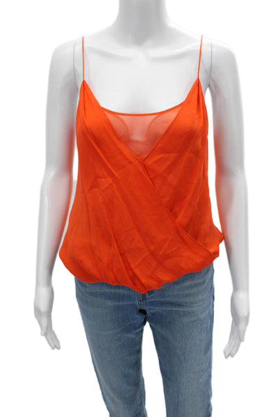 Jay Godfrey Womens Orange Silk Camisole Sleeveless Solid Size 2