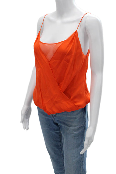 Jay Godfrey Womens Orange Silk Camisole Sleeveless Solid Size 2