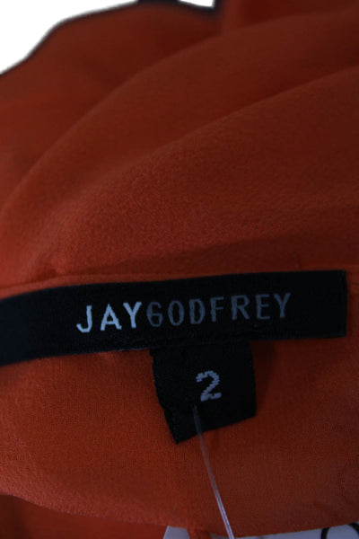 Jay Godfrey Womens Orange Silk Camisole Sleeveless Solid Size 2