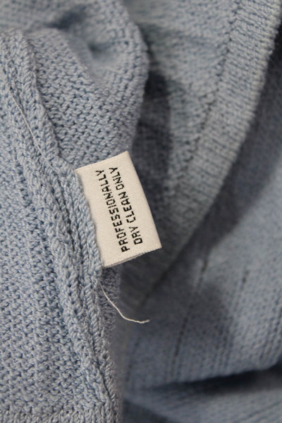 St. John Women Light Blue Wool Camisole Square Neck Sleeveless Size L