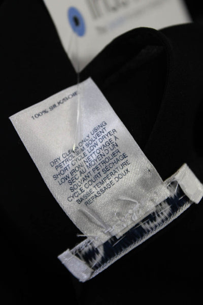Oscar de la Renta Women Tunic Black Silk Sleeveless Round Neck Size 6