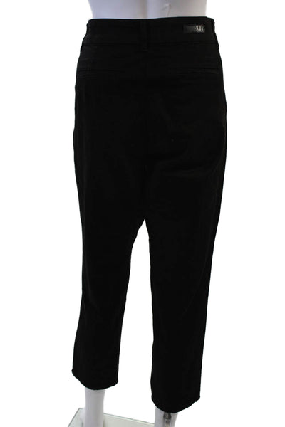KUT from the Kloth Women Ankle Cropped Dress Pants Black Hook & Eye Size 10