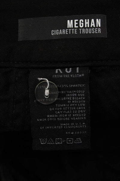 KUT from the Kloth Women Ankle Cropped Dress Pants Black Hook & Eye Size 10